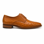 Aurelius Cognac Ostrich Leather Oxford Shoes