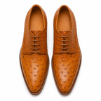 Aurelius Cognac Ostrich Leather Oxford Shoes