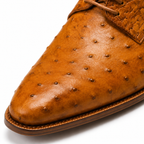 Aurelius Cognac Ostrich Leather Oxford Shoes