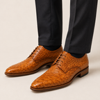 Aurelius Cognac Ostrich Leather Oxford Shoes