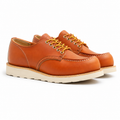 Heritage Tan Leather Moc Toe Shoes with Wedge Sole