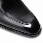 Milano Black Leather Crossover Strap Loafers