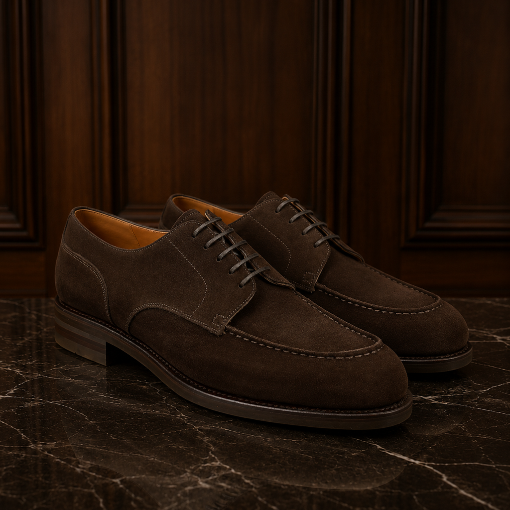 Camden Dark Brown Suede Derby Shoes
