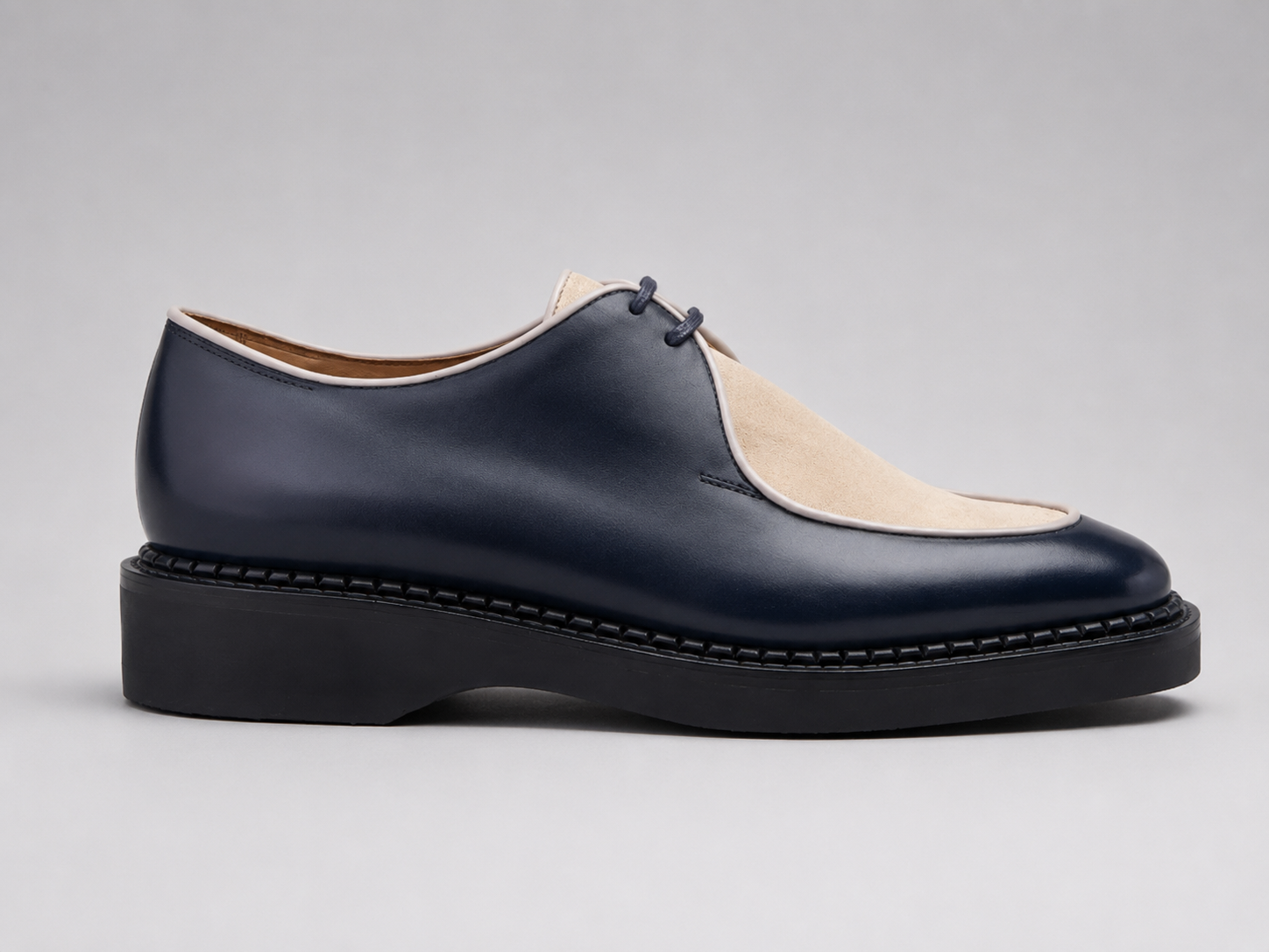 Monaco Navy & Ivory Two-Tone Derby Shoes