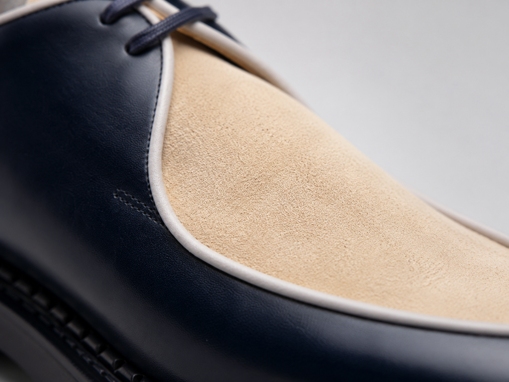 Monaco Navy & Ivory Two-Tone Derby Shoes