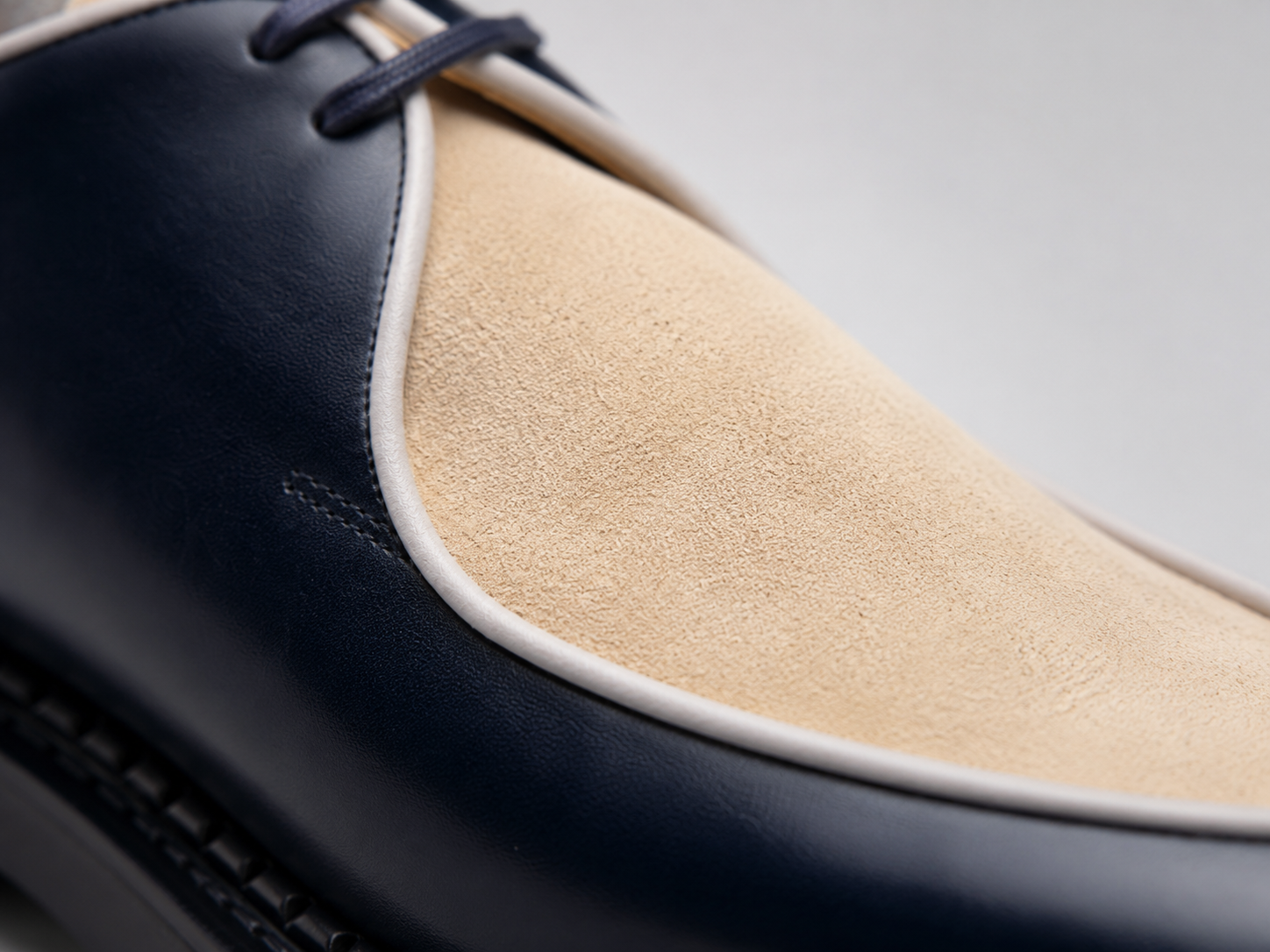 Monaco Navy & Ivory Two-Tone Derby Shoes