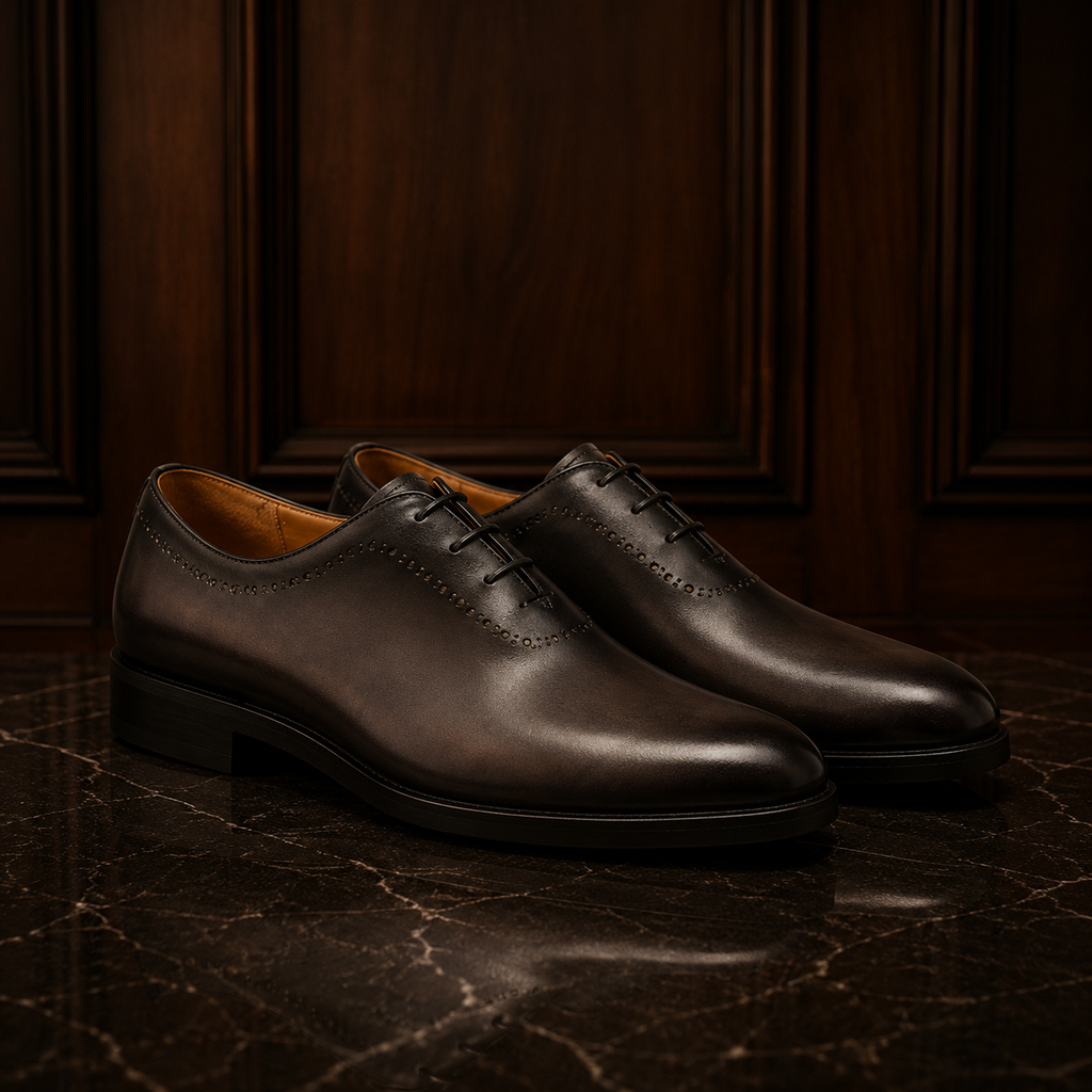 Aureo Dark Brown Wholecut Oxford Shoes