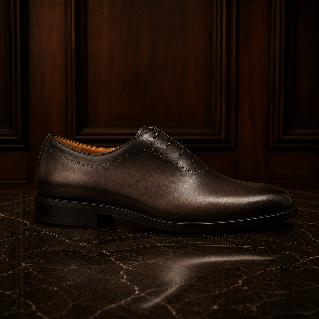 Aureo Dark Brown Wholecut Oxford Shoes