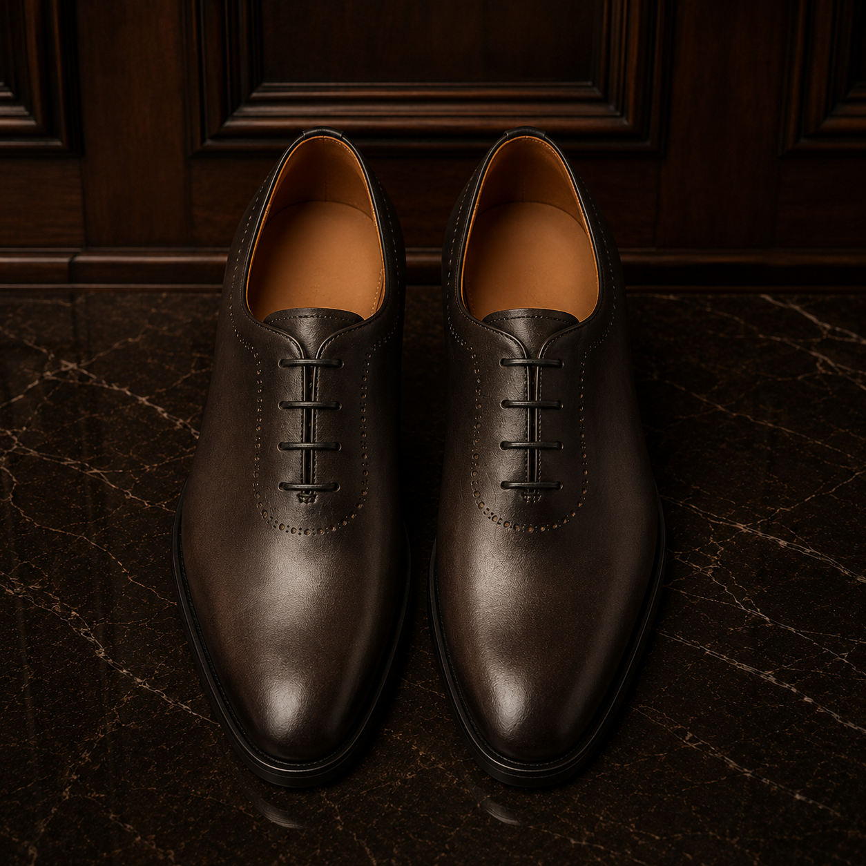 Aureo Dark Brown Wholecut Oxford Shoes