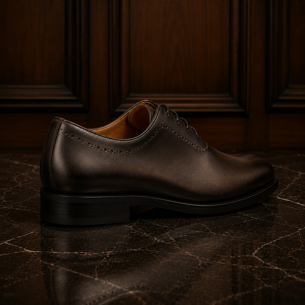 Aureo Dark Brown Wholecut Oxford Shoes