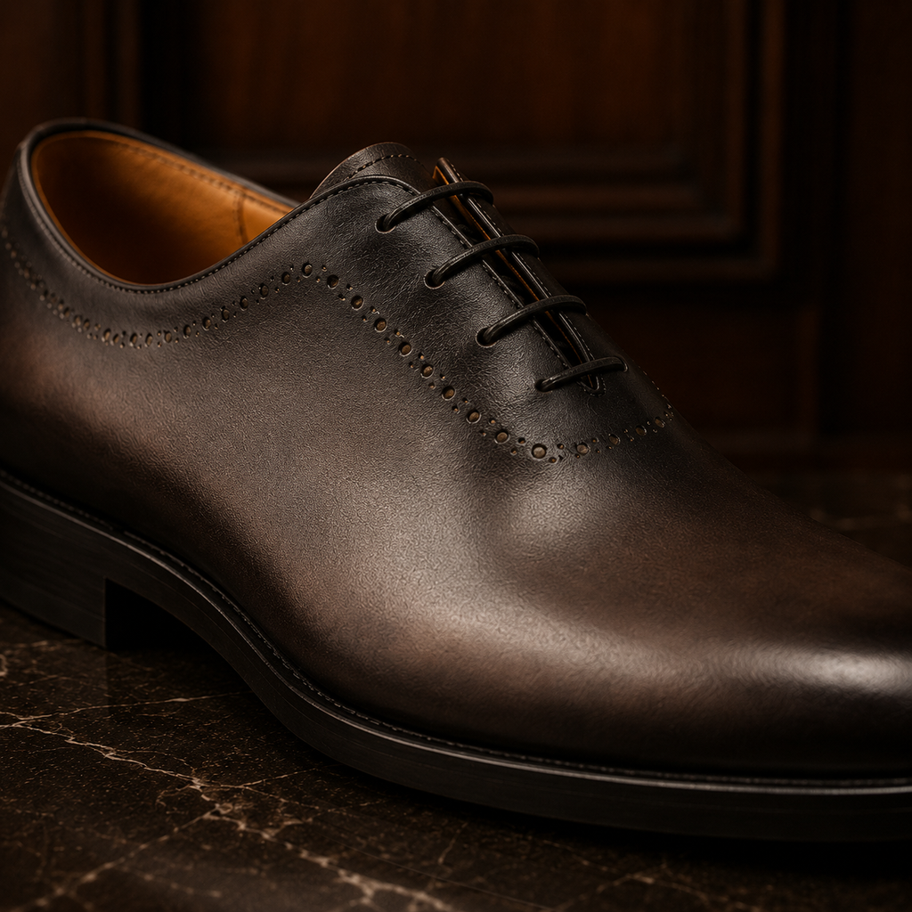 Aureo Dark Brown Wholecut Oxford Shoes