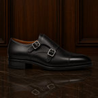 Sterling Black Double Monk Strap Shoes