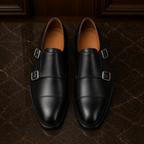 Sterling Black Double Monk Strap Shoes