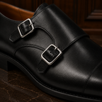 Sterling Black Double Monk Strap Shoes