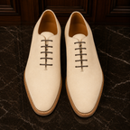 Sahara Beige Leather Wholecut Shoes