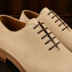 Sahara Beige Leather Wholecut Shoes
