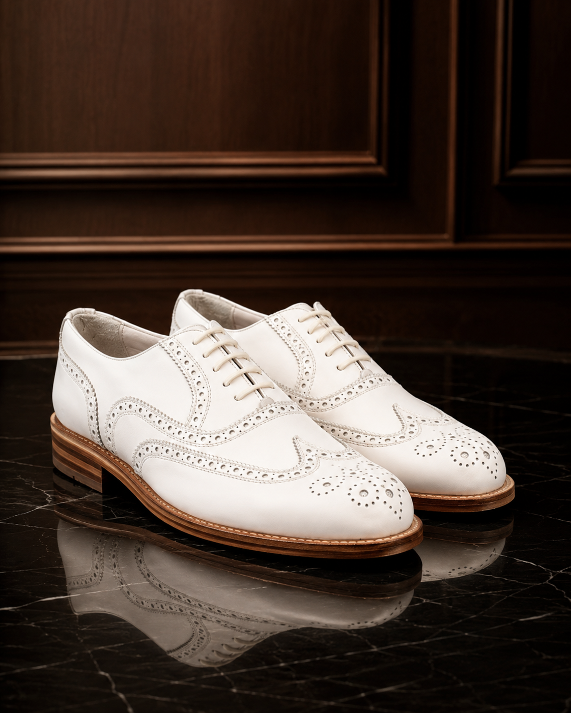 Ivory Heritage Wingtip Brogue Oxford Shoes