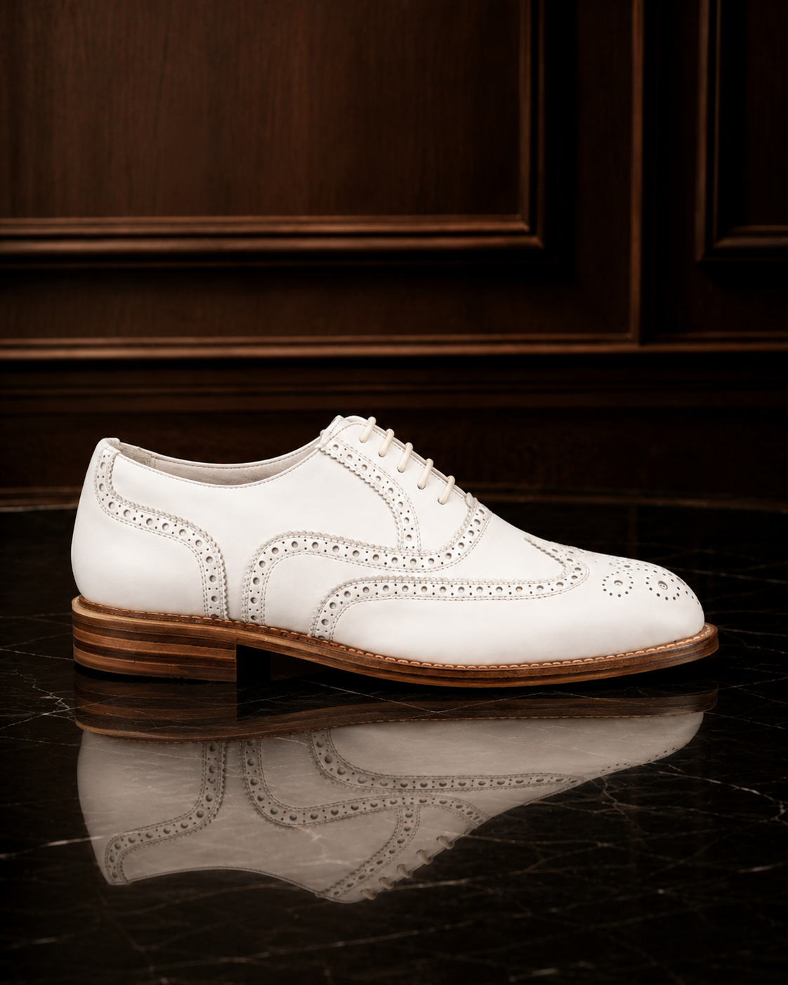 Ivory Heritage Wingtip Brogue Oxford Shoes