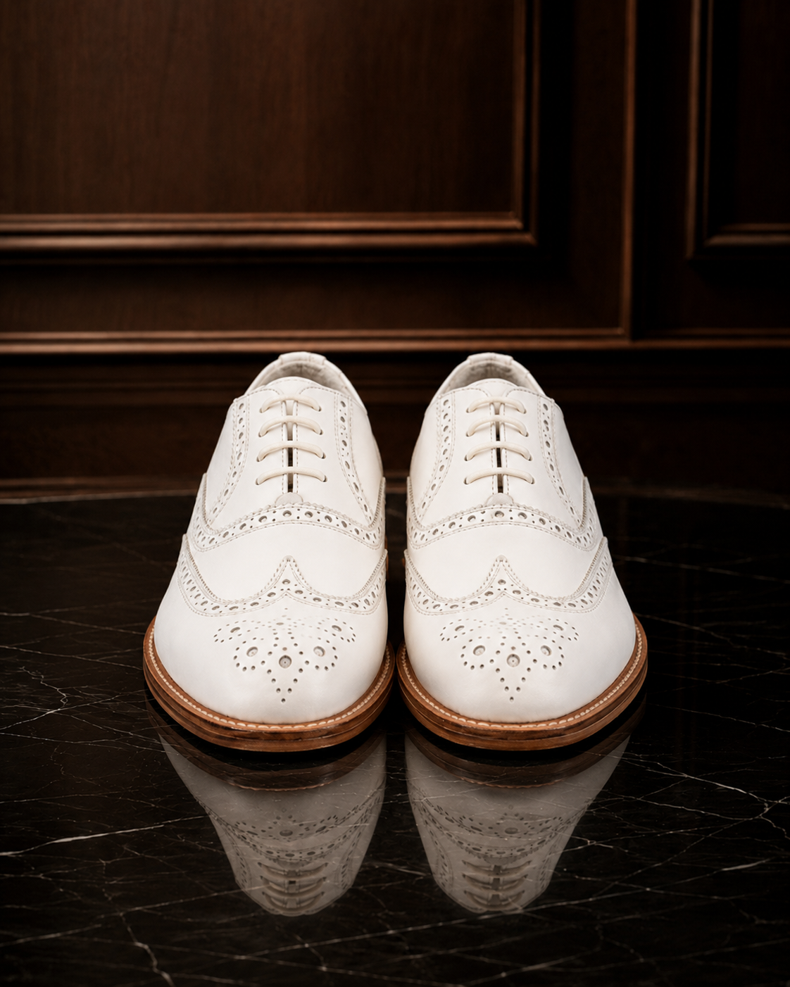 Ivory Heritage Wingtip Brogue Oxford Shoes