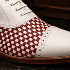 Rosso Ivory Woven Leather Oxford Shoes