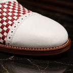 Rosso Ivory Woven Leather Oxford Shoes