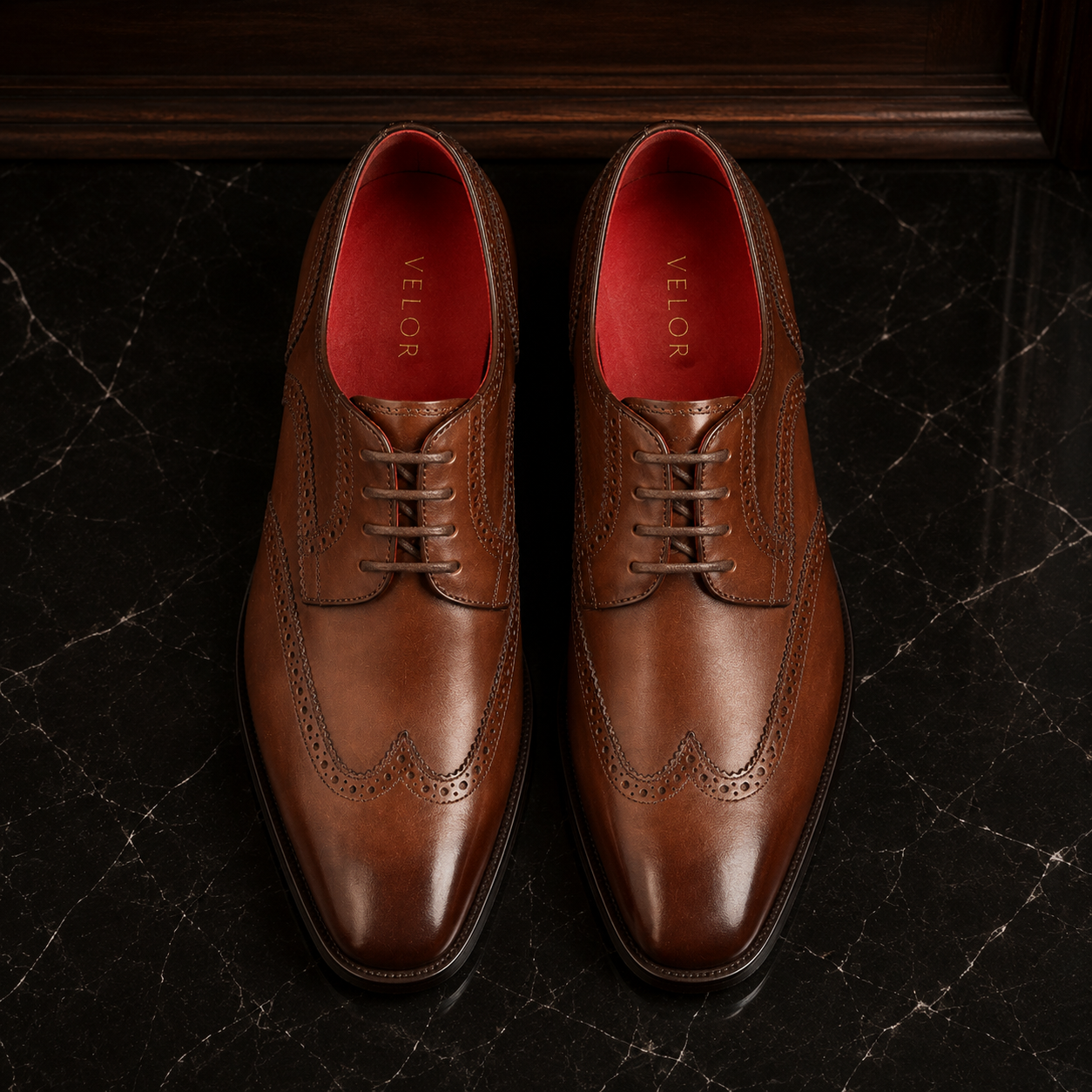 Verona Burnished Brown Wingtip Brogue Oxford Shoes
