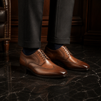 Verona Burnished Brown Wingtip Brogue Oxford Shoes