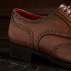 Verona Burnished Brown Wingtip Brogue Oxford Shoes