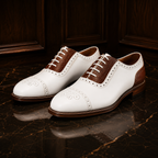Siena Ivory & Cognac Brogue Oxford Shoes