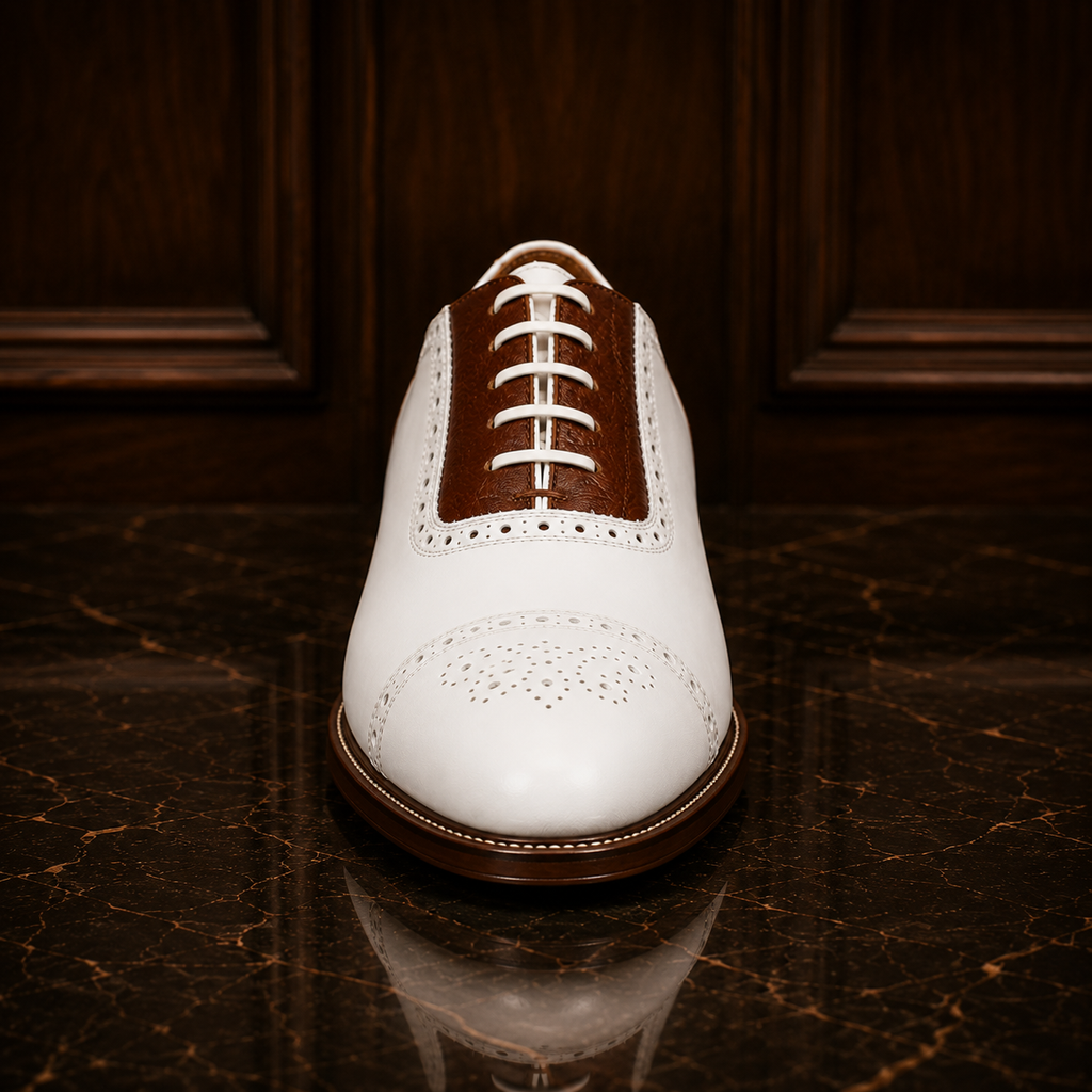 Siena Ivory & Cognac Brogue Oxford Shoes