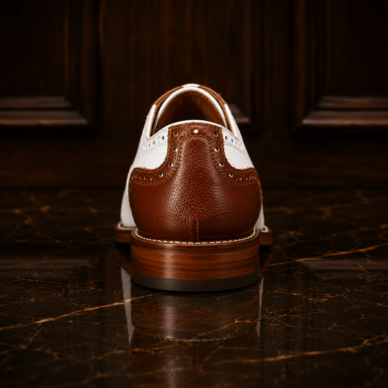 Siena Ivory & Cognac Brogue Oxford Shoes