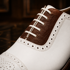 Siena Ivory & Cognac Brogue Oxford Shoes