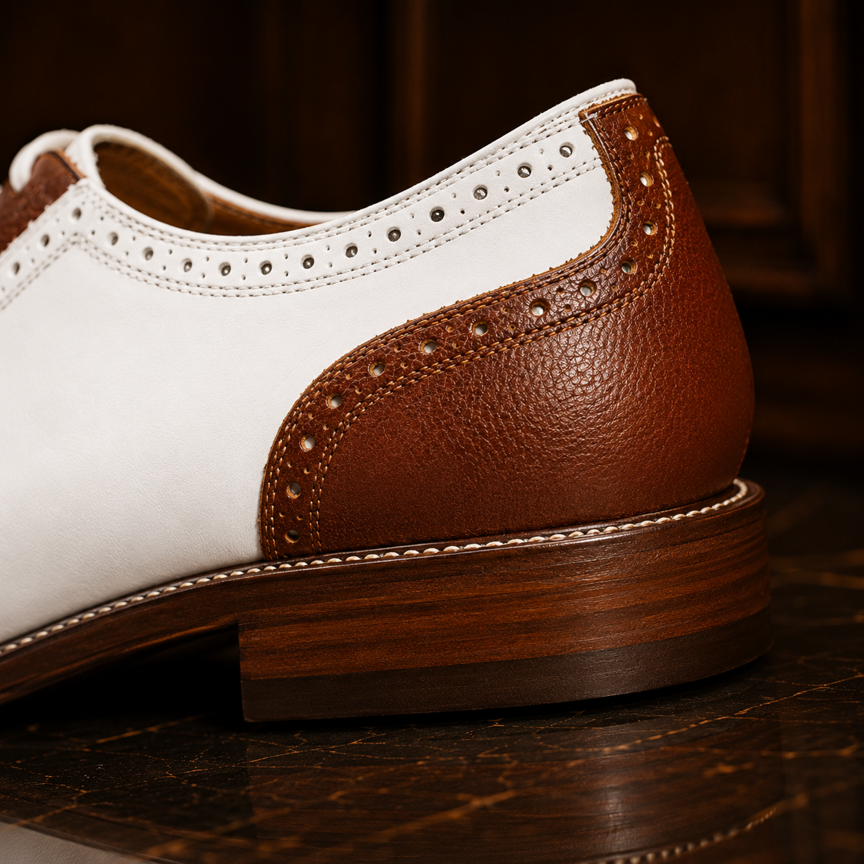 Siena Ivory & Cognac Brogue Oxford Shoes