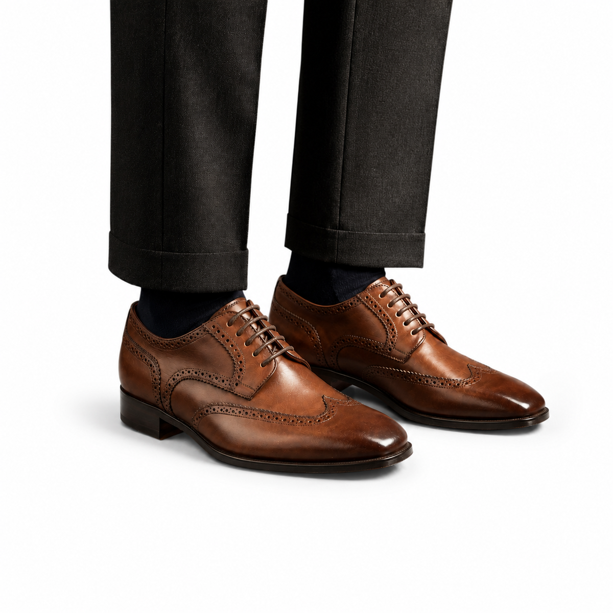 Verona Burnished Brown Wingtip Brogue Oxford Shoes