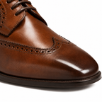 Verona Burnished Brown Wingtip Brogue Oxford Shoes