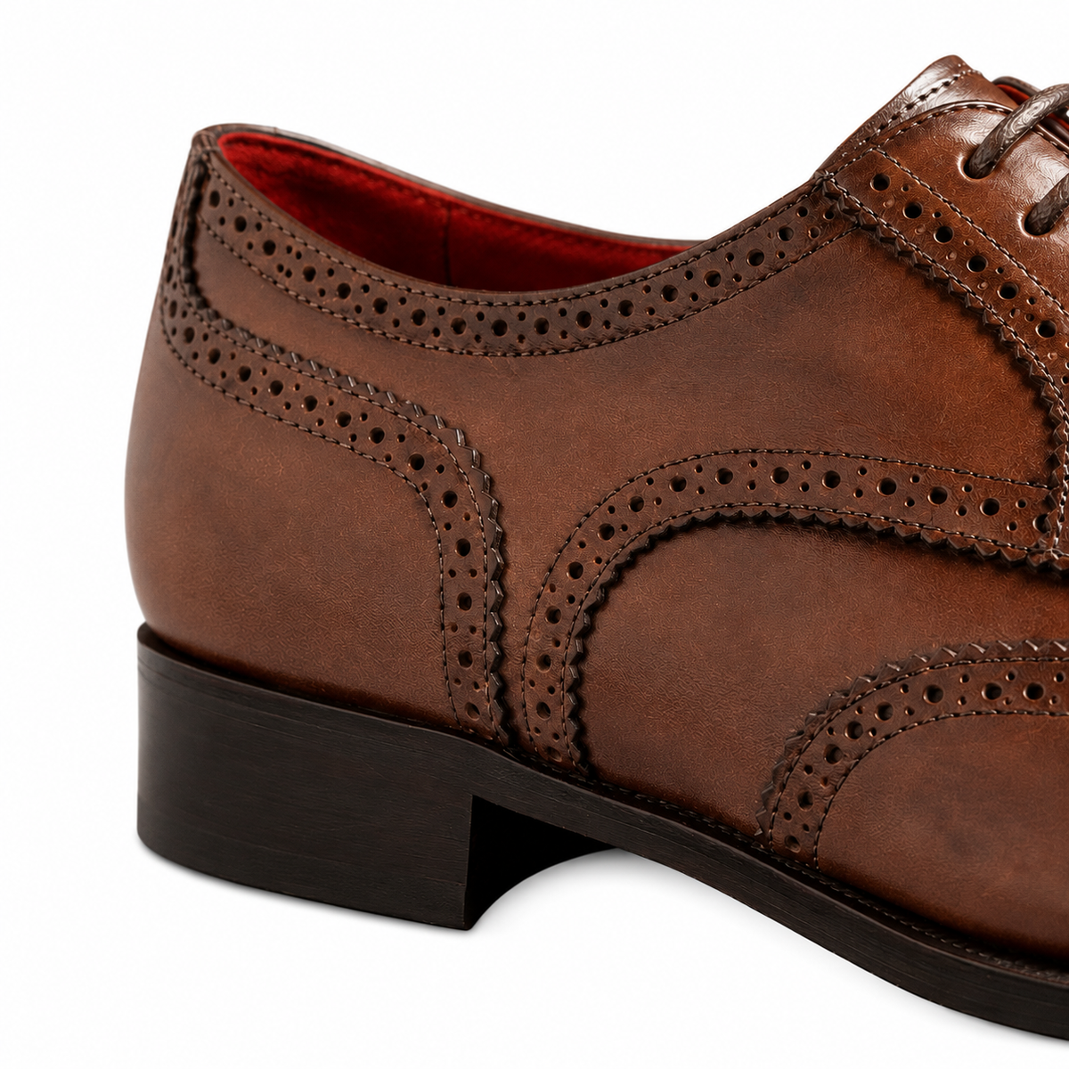 Verona Burnished Brown Wingtip Brogue Oxford Shoes