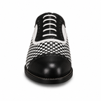 Noir Check Woven Leather Oxford Shoes