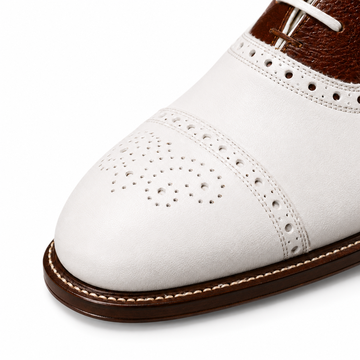 Siena Ivory & Cognac Brogue Oxford Shoes