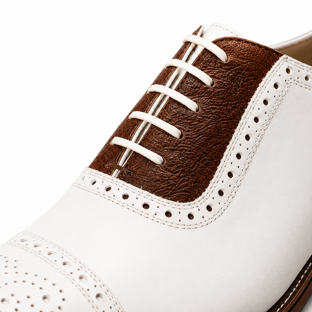 Siena Ivory & Cognac Brogue Oxford Shoes