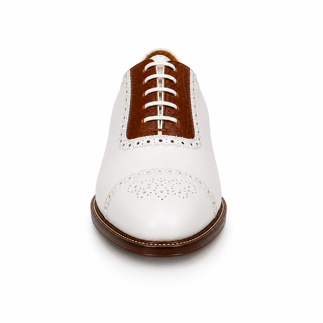 Siena Ivory & Cognac Brogue Oxford Shoes