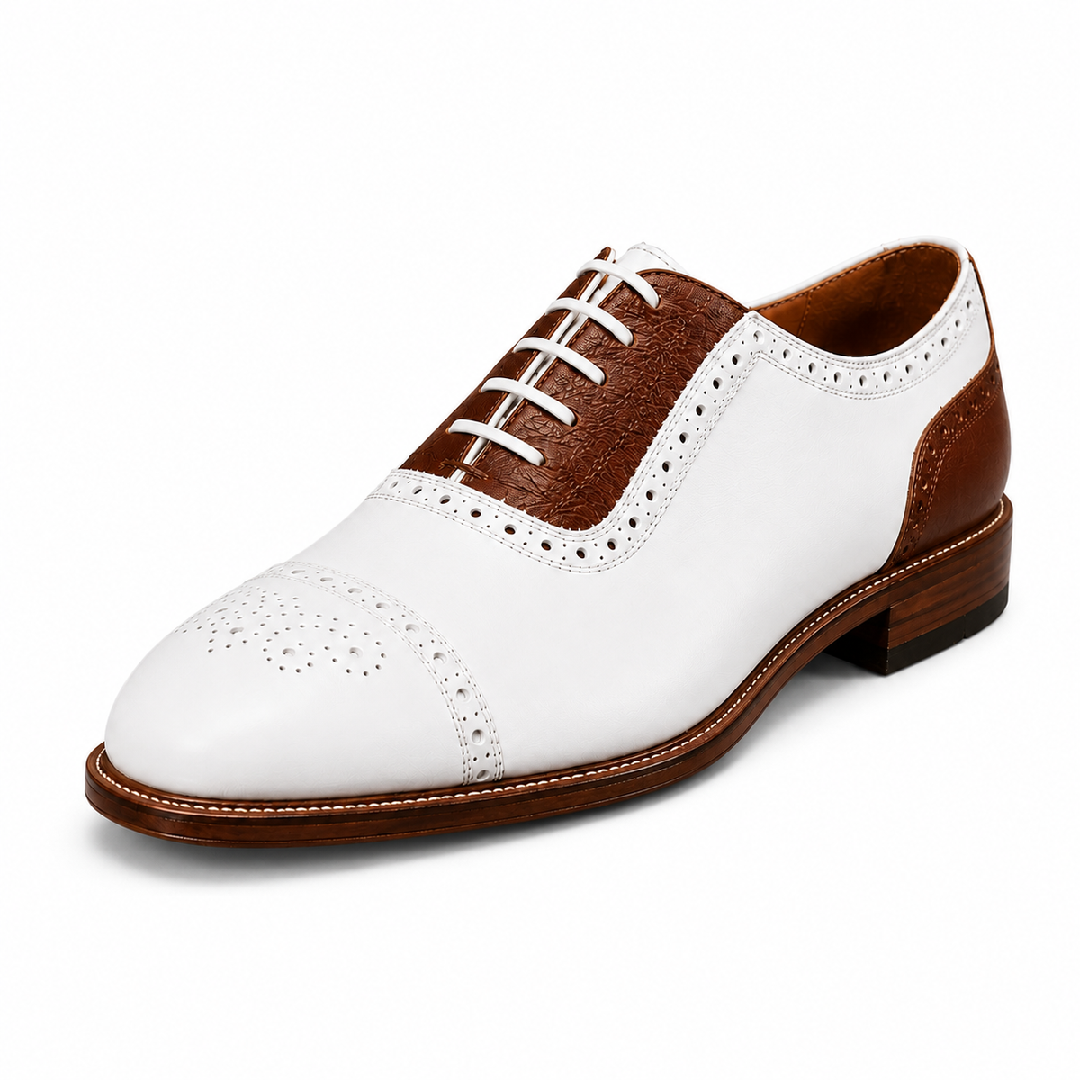 Siena Ivory & Cognac Brogue Oxford Shoes