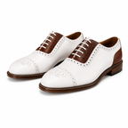 Siena Ivory & Cognac Brogue Oxford Shoes