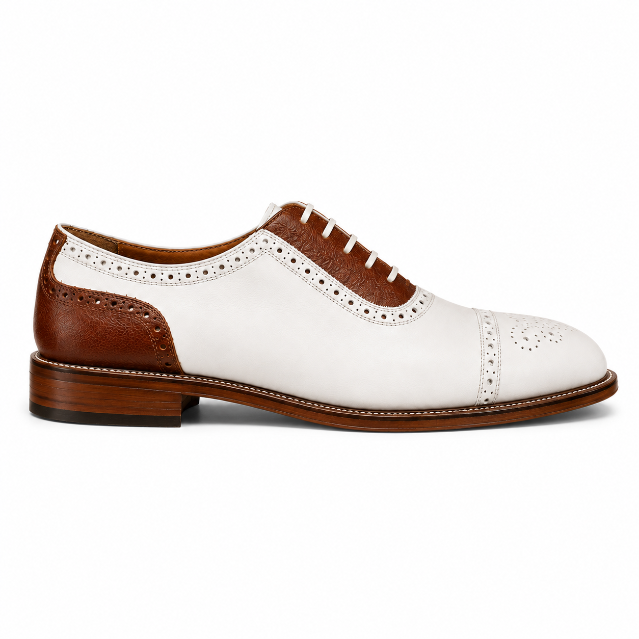 Siena Ivory & Cognac Brogue Oxford Shoes