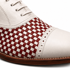 Rosso Ivory Woven Leather Oxford Shoes