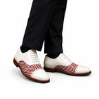 Rosso Ivory Woven Leather Oxford Shoes