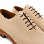 Sahara Beige Leather Wholecut Shoes