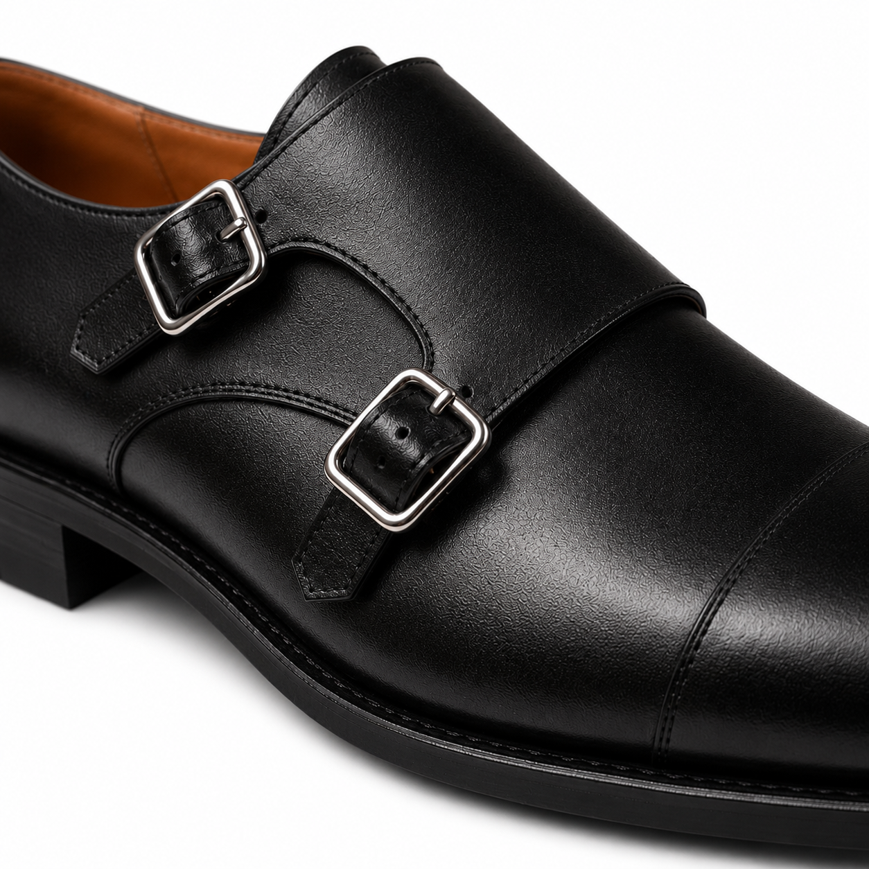 Sterling Black Double Monk Strap Shoes