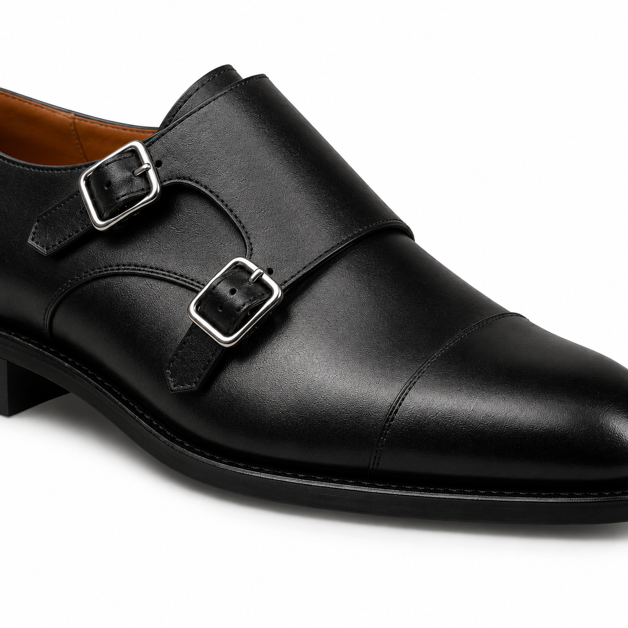 Sterling Black Double Monk Strap Shoes