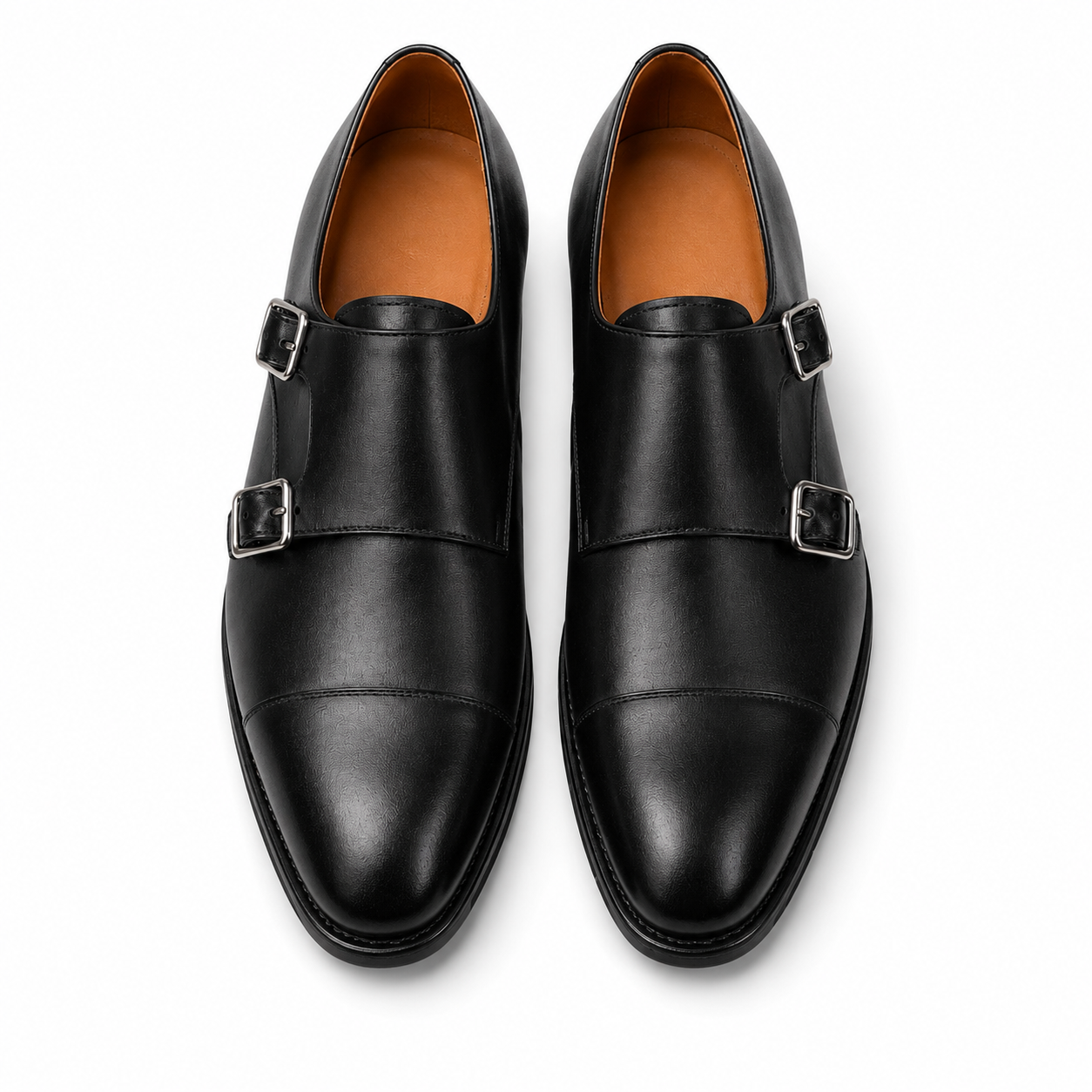 Sterling Black Double Monk Strap Shoes