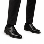 Sterling Black Double Monk Strap Shoes